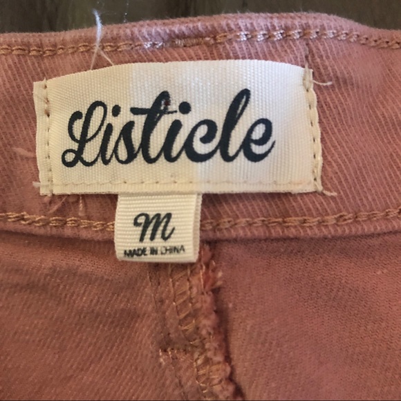 Listicle Women’s Shorts Medium Rose Raw Hem Stretch Summer Vacation Casual Beach - Picture 3 of 10